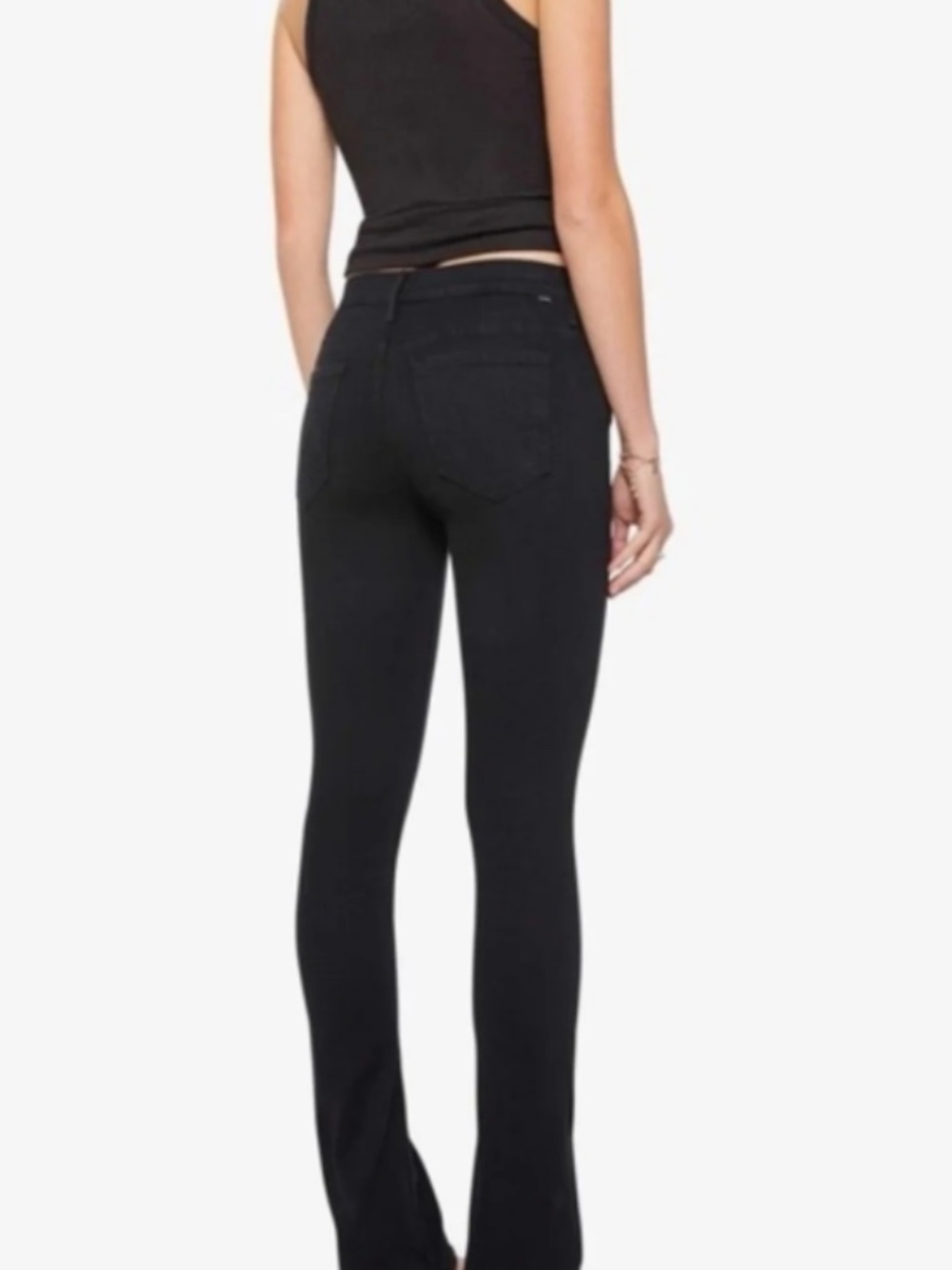 MOTHER DENIM THE RUNAWAY SLIM BOOTCUT "NOT GUILTY"BLACK DENIM JEANS  - SIZE 27